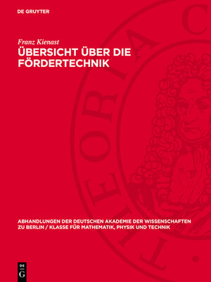 cover image of Übersicht über die Fördertechnik